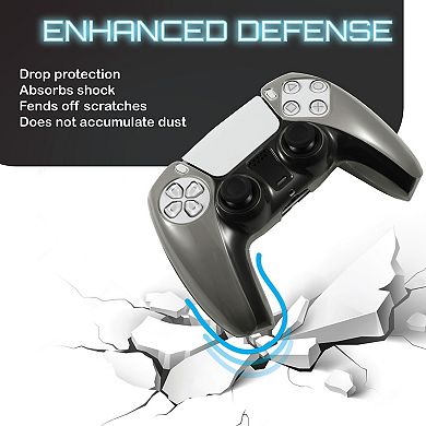 For Sony Ps5 Controller Case Protective Hard Shell Skin Cover, Clear Black