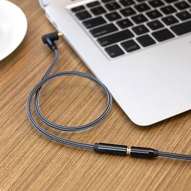 1.5 Ft 3.5mm Audio Extension Cable Trrs Stereo Headphone Cord Male To Female Aux