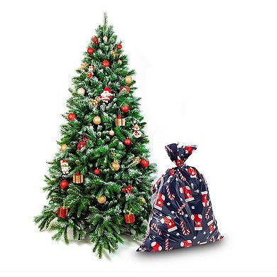 6 Pk Jumbo Christmas Candy Cane Gift Bags, Large Plastic Gift Sack, Blue, 3x4 Ft