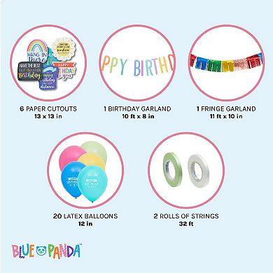 Happy Birthday Rainbow Car Decorations For Parade, Balloons, Banner, And Signs