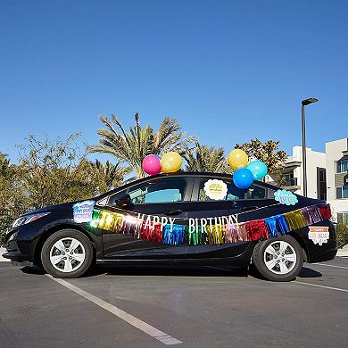 Happy Birthday Rainbow Car Decorations For Parade, Balloons, Banner, And Signs