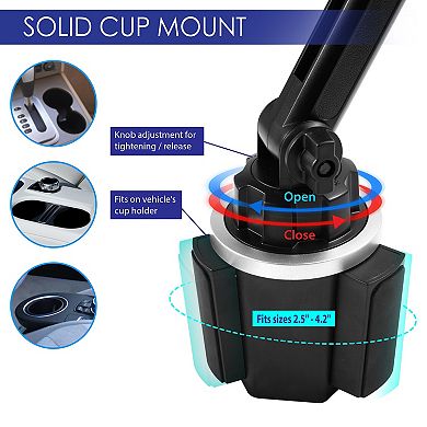 Car Cup Cell Phone Holder Long Adjustable Mount For Magsafe Charger Iphone 12