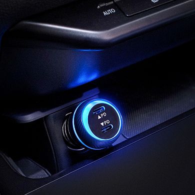 Fast Car Charger Usb C Power Delivery Quick Charging For Iphone Galaxy 20w+27w