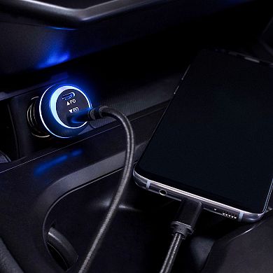 Fast Car Charger Usb C Power Delivery Quick Charging For Iphone Galaxy 20w+27w