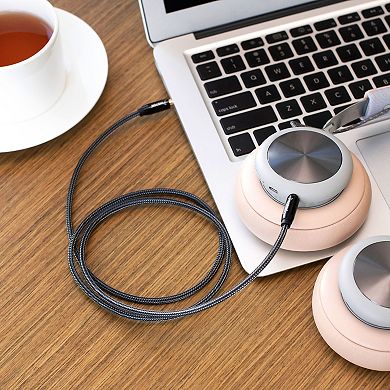 3 Ft 3.5mm Audio Extension Cable Trrs 2ch Mic Stereo Headphone Cord Male To Male