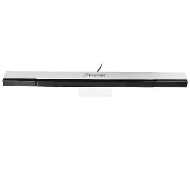 New Wired Infrared Ray Sensor Bar For Nintendo Wii Wii U Black With Silver Us