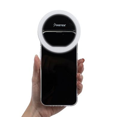 3" Led Selfie Ring Light With Clip, Dimmable, 36 Beads, Battery Powered, Black