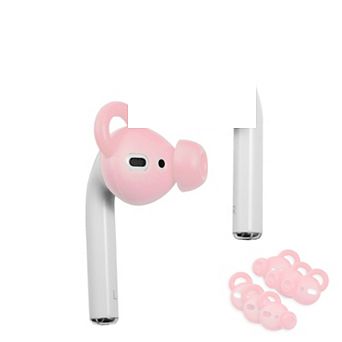 For Airpods 1 & 2 Earbuds Ear Hooks With Eartips Anti-lost Accessories 3x Pink
