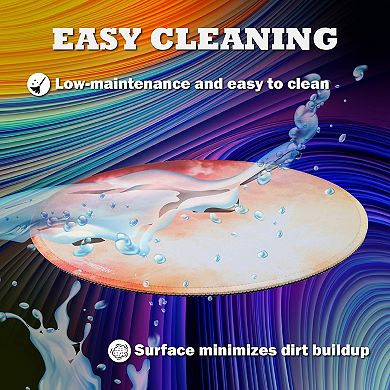 Mouse Pad Round Galaxy Series Gaming Office Gift Idea Stitched Edge Blue Earth