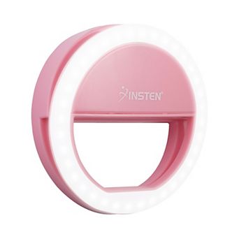 3" Led Selfie Ring Light With Clip, Dimmable, 36 Beads, Battery Powered, Pink
