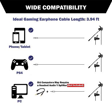 In-ear Pc Music Gaming Headset Headphone Earphone, 3.5mm Stereo For Ps4 Xbox