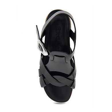 Aerosoles Chatham Women's Leather Platform Heeled Sandals