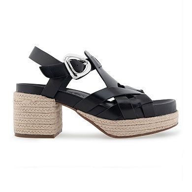 Aerosoles Chatham Women's Leather Platform Heeled Sandals