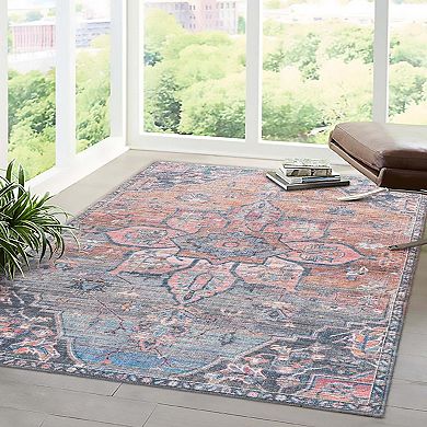 Unique Loom Gem Nostalgia Floral Medallion Area Rug
