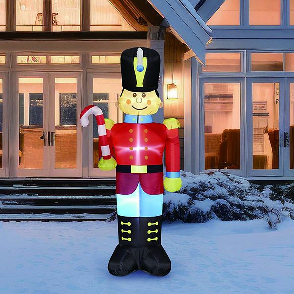 St. Nicholas Square® 7 Ft. LED Nutcracker Inflatable Outdoor Decor - Multi