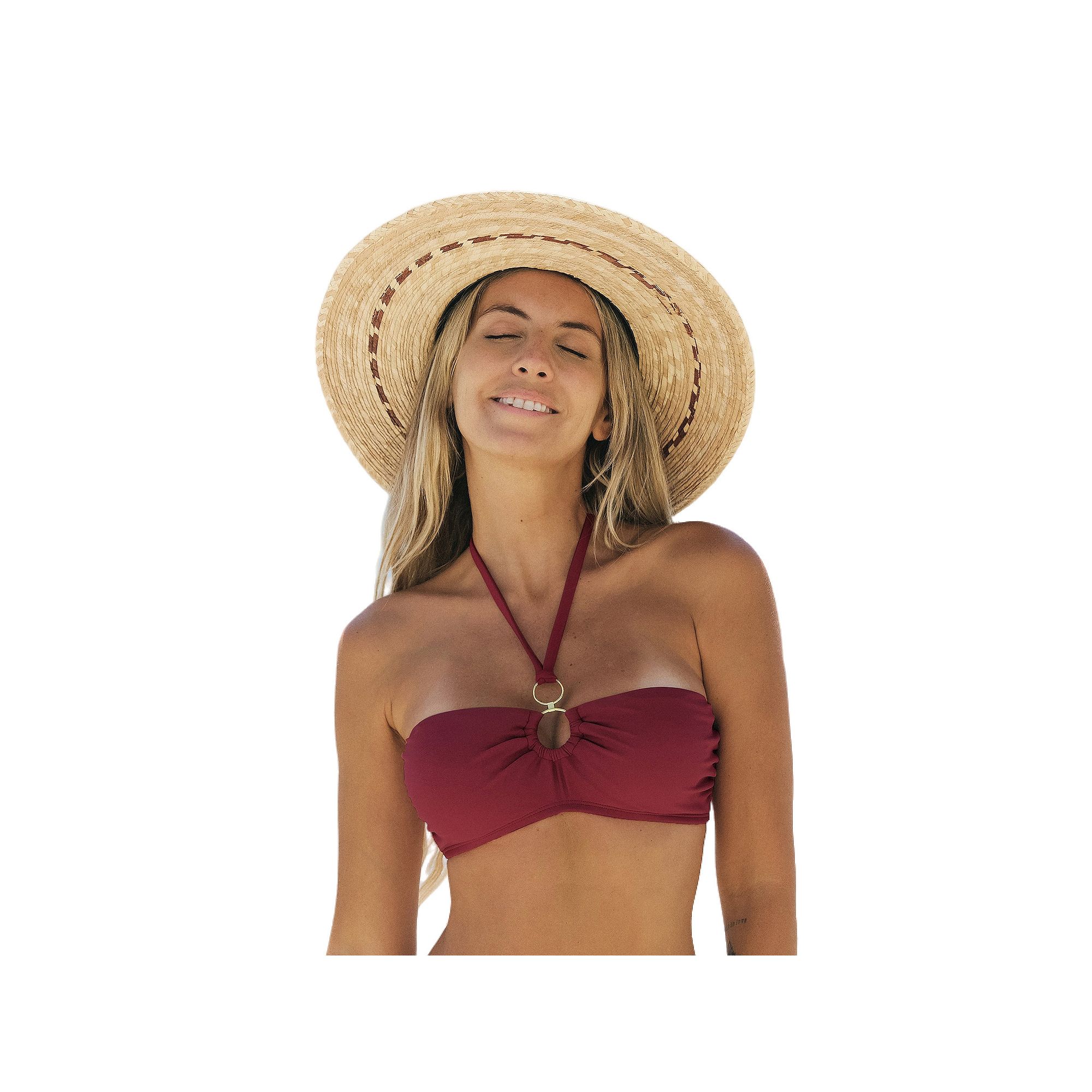 Womens Cupshe Auralia Mildness O-Ring Halter Bikini Top, Size: XS, Red