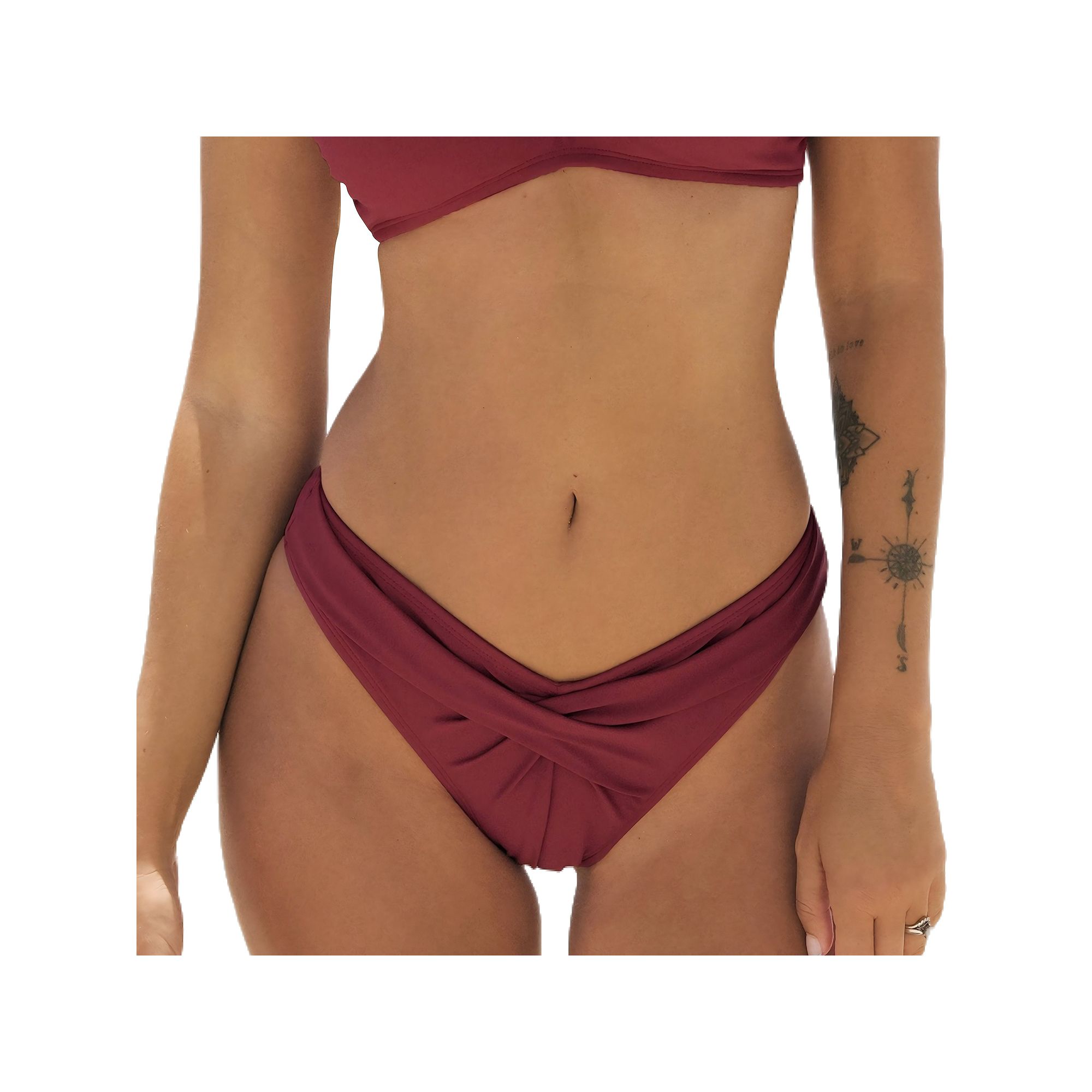 Womens Cupshe Mildness Extra Cheeky Bikini Bottoms, Size: XS, Red