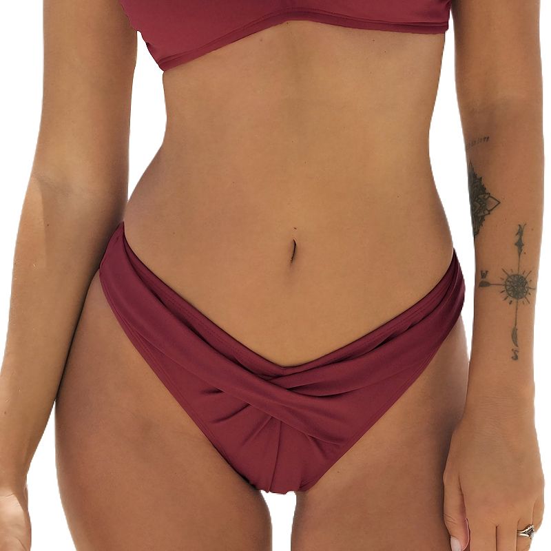 Women's Cupshe Mildness Extra Cheeky Bikini Bottoms, Size: Medium, Red
