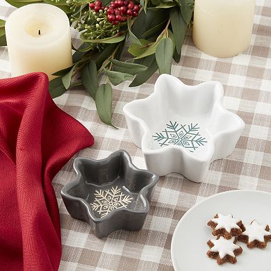 St. Nicholas Square® 2-pc. Ceramic Figural Snowflake Bowl Set