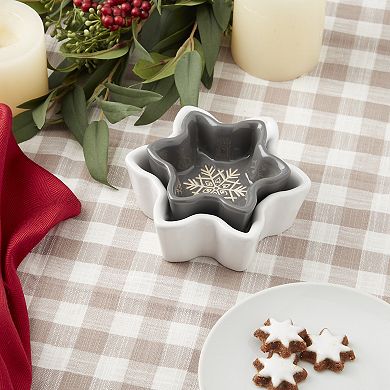 St. Nicholas Square® 2-pc. Ceramic Figural Snowflake Bowl Set