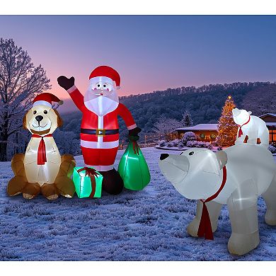 St. Nicholas Square 11 ft. Inflatable LED Santa Christmas Decoration