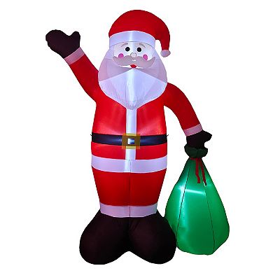 St. Nicholas Square 11 ft. Inflatable LED Santa Christmas Decoration