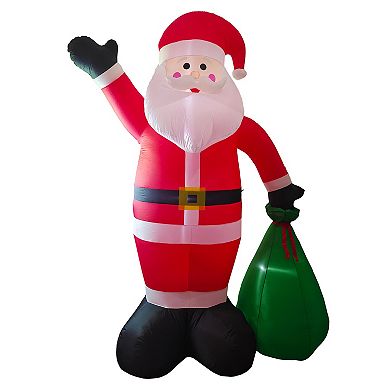 St. Nicholas Square 11 ft. Inflatable LED Santa Christmas Decoration