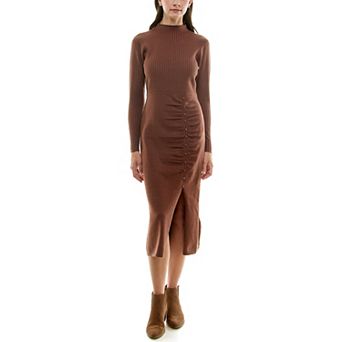 Women's Nicole Miller Mockneck Midi Sweater Dress