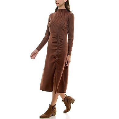 Women's Nicole Miller Mockneck Midi Sweater Dress