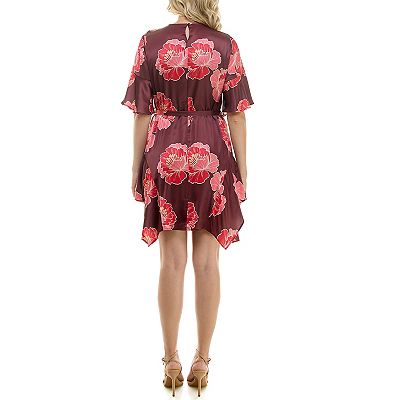 nicole miller silk dress 90s Christmas Print | S Vintage 2000s metallic midi strapless dress Silk Mini Dress