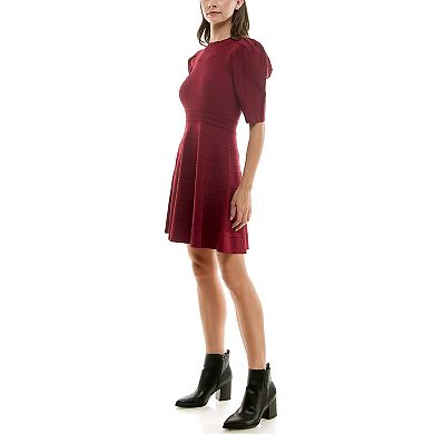 Women's Nicole Miller Fit & Flare Bandage Sweater Dress
