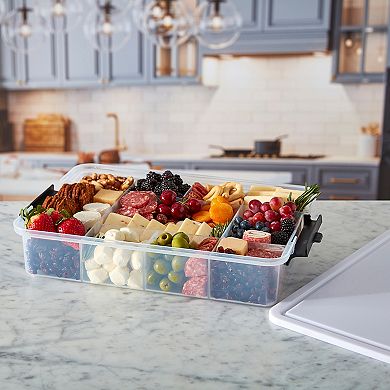 Farberware® 11-Compartment Snackle Box with Locking Plastic Cutting Board Lid