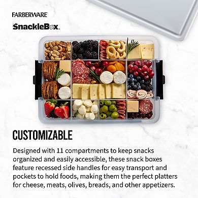 Farberware® 11-Compartment Snackle Box with Locking Plastic Cutting Board Lid