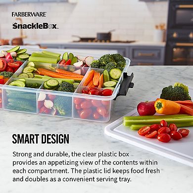 Farberware® 11-Compartment Snackle Box with Locking Plastic Cutting Board Lid