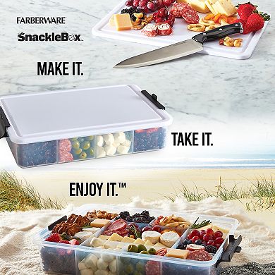 Farberware® 11-Compartment Snackle Box with Locking Plastic Cutting Board Lid