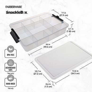 Farberware® 11-Compartment Snackle Box with Locking Plastic Cutting Board Lid
