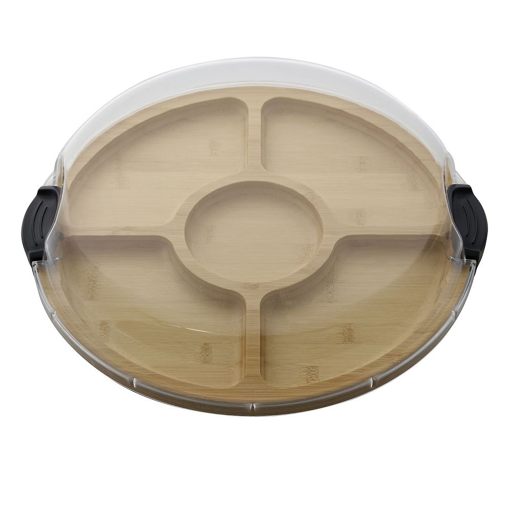 Farberware® Build-a-Board 14" Round Bamboo Charcuterie Board with Lid