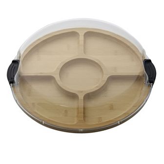 Farberware® Build-a-Board 14" Round Bamboo Charcuterie Board with Lid