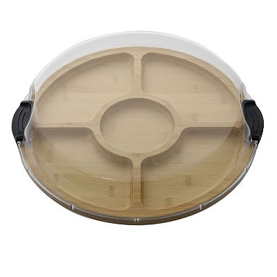 Farberware® Build-a-Board 14" Round Bamboo Charcuterie Board with Lid