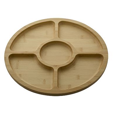 Farberware Build-a-Board 14" Round Bamboo Charcuterie Board with Lid