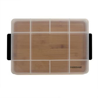 Farberware® 11-Compartment Snackle Box with Locking Bamboo Cutting Board Lid