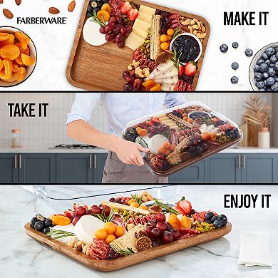 Farberware® Build-a-Board Acacia Charcuterie Board with Lid