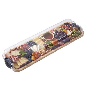 Farberware® Build-a-Board 7 in x 22 in Rectangle Bamboo Charcuterie Board with Lid