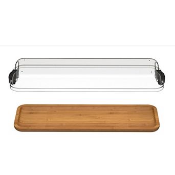 Farberware® Build-a-Board 7 in x 22 in Rectangle Bamboo Charcuterie Board with Lid
