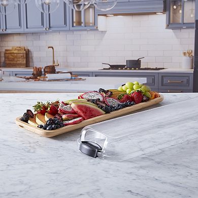 Farberware Build-a-Board 7-in. x 22-in. Rectangle Bamboo Charcuterie Board with Lid