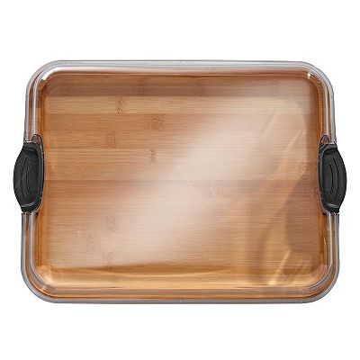 Farberware® Build-A-Board Bamboo Charcuterie Board with Locking Plastic Cutting Board Lid