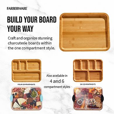 Farberware® Build-A-Board Bamboo Charcuterie Board with Locking Plastic Cutting Board Lid