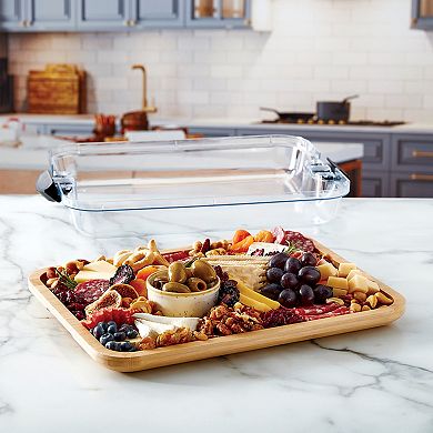 Farberware® Build-A-Board Bamboo Charcuterie Board with Locking Plastic Cutting Board Lid