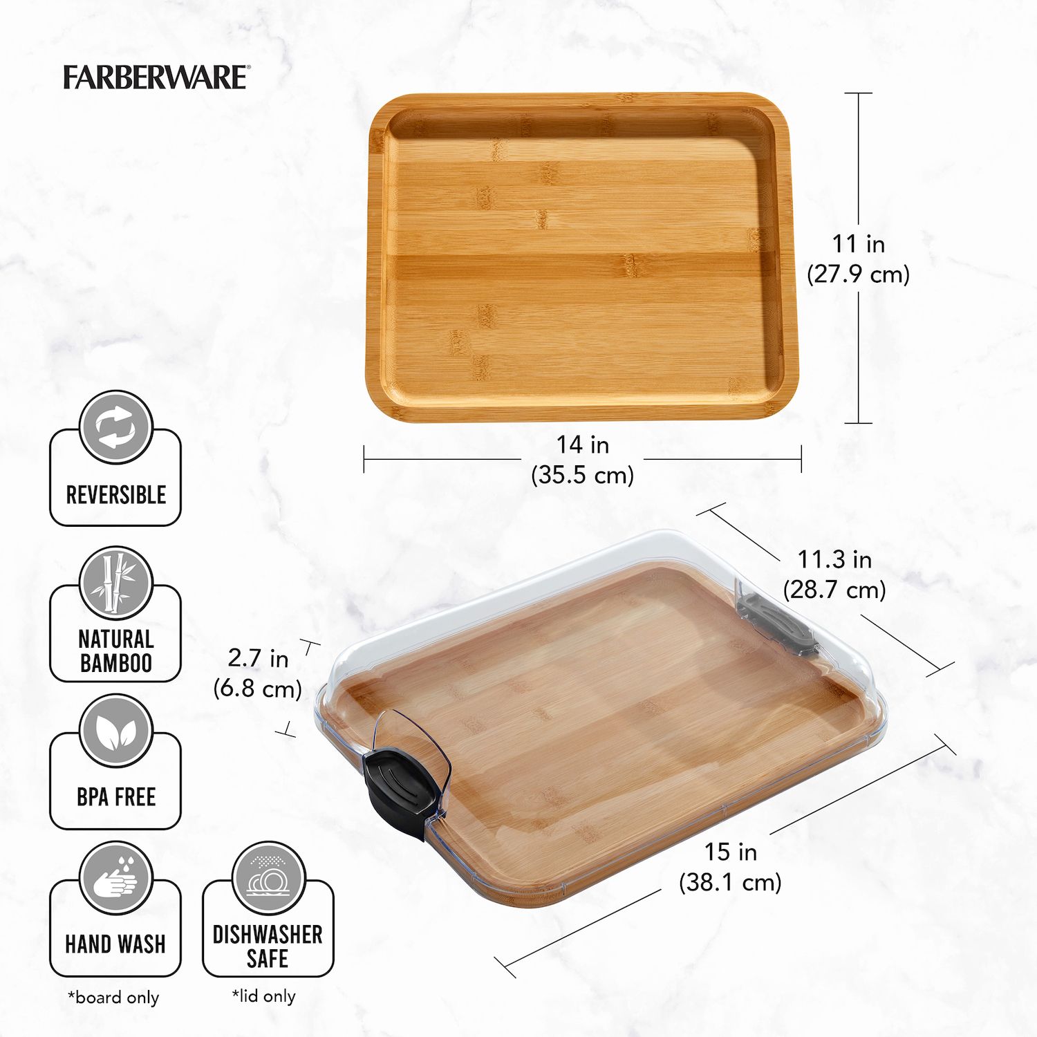 Farberware Bamboo Charcuterie Board