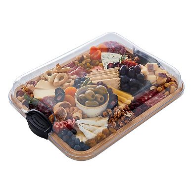 Farberware® Build-A-Board Bamboo Charcuterie Board with Locking Plastic Cutting Board Lid